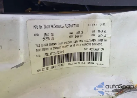 2006 Dodge Stratus Sxt z USA, uszkodzony, nr VIN 1B3EL46TX6N231023